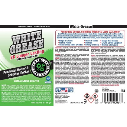CYCLO C34 White Grease-2X LONGER LASTING LITHIUM LUBRICANT